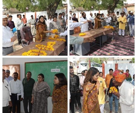 कलेक्टर ने ग्रामों का भ्रमण कर ग्रामीणों को मतदान के लिए प्रेरित किया  प्रथम बार वोट करने वाले एवं 80 प्लस आयु के मतदाताओं का पुष्प माला भेंटकर स्वागत किया