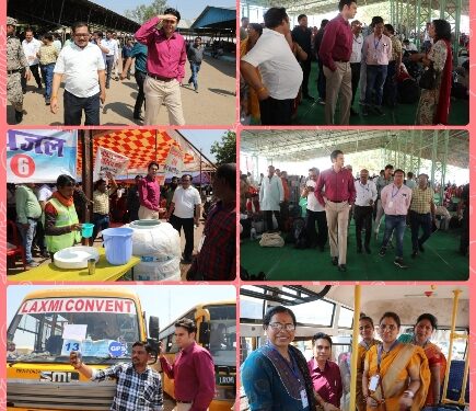 कलेक्टर श्री अवि प्रसाद ने बस पार्किंग स्थल में पहुंच कर गंतव्य के लिए रवाना हो रहे मतदान दलों को ‘आल द बेस्ट’ कह कर निर्वाचन कराने की अग्रिम शुभकामनाएं दीं।