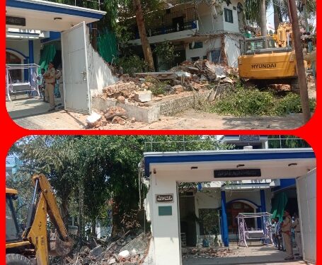 शमीम रजा के भाई सलीम खान द्वारा किए गए अवैध निर्माण को आज नगर निगम द्वारा बुलडोजर चला कर हटाया गया