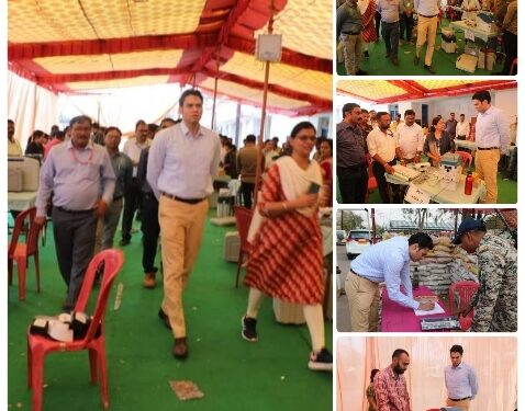 कलेक्टर ने कृषि उपज मंडी पहुंचकर माकपोल कार्य का लिया जायजा