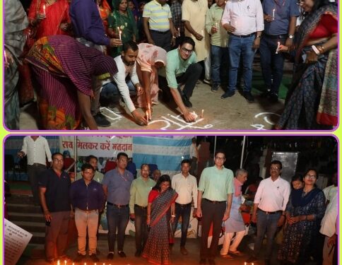 कलेक्टर ने कन्हवारा मे ग्रामीणों को दिलाई मतदान की शपथ  केडिल लाईटिंग कर दिया हम कन्हवारा है वोट करेंगे का संदेश