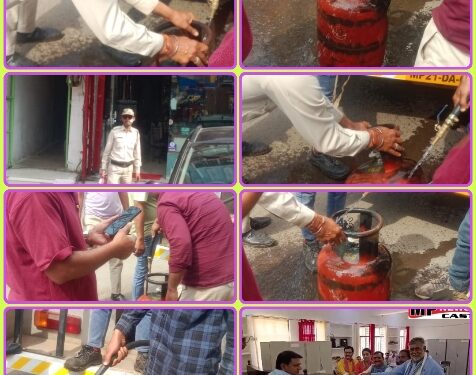 अलंकार ज्वेलर्स की दुकान में रखे सलेंडर में लगी आग,दमकल वाहन पहुंच आग पर पाया काबू,