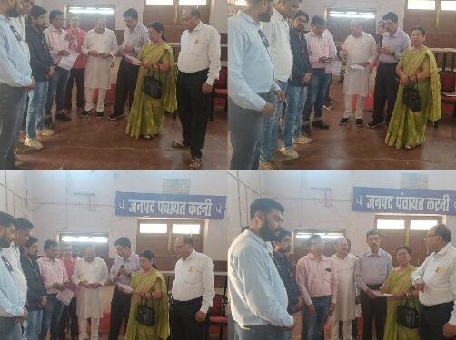 विश्व हिंदू परिषद, जिला कटनी मध्य प्रदेश ने राम जानकी मंदिर के सामने बेवजह खड़ी दीवार को हटाने , अनुविभागीय अधिकारी को सोपा ज्ञापन