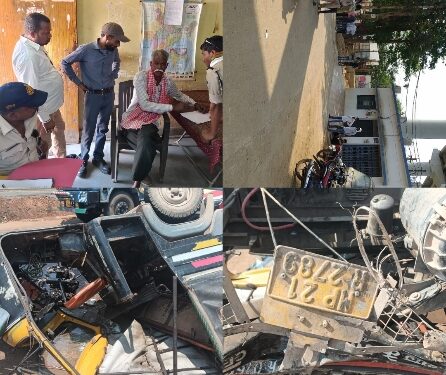 तेज रफ्तार बेलगाम ट्रक शराब के नशे में धुत ट्रक चालक ऑटो को टक्कर मार दुकान में जा घुसा , एक की मौत तीन घायल