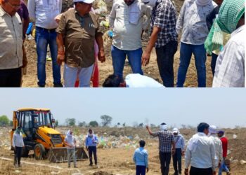 नपा ने ग्राम भड़ेरू मैं ट्रेंचिंग ग्राउंड का सीमांकन कराया   चार हेक्टेयर में फैली थी यह जमीन सीमांकन के अभाव में निर्माण कार्य नहीं हो पा रहा था