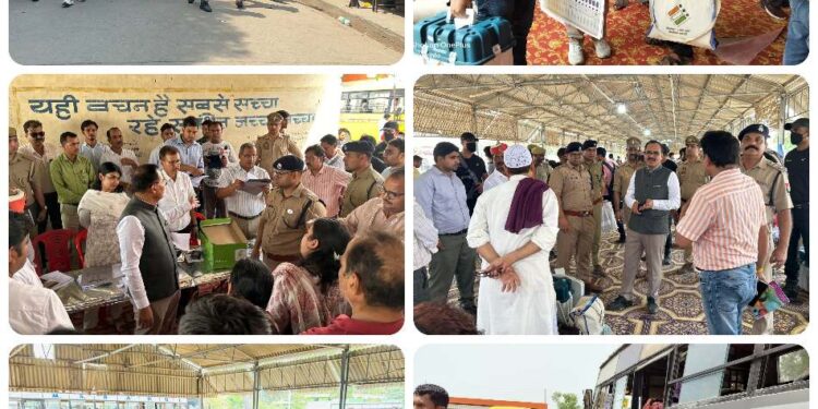 जिलाधिकारी कन्नौज एवं पुलिस अधीक्षक कन्नौज द्वारा पोलिंग पार्टी रवानगी स्थलों पर सुरक्षा/यातायात व्यवस्था का जायजा लिया गया*