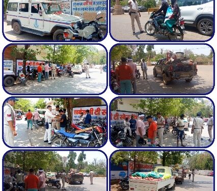 माधव नगर थाना पुलिस की वाहन चेकिंग कार्यवाही
