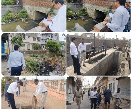 शहर का सघन भ्रमण कर कलेक्टर ने नाले नालियों की साफ सफाई व्यवस्था का लिया जायजा   15 दिनों में नाले नालियों की वास्तविक रूप से सफाई कराने की दी हिदायत