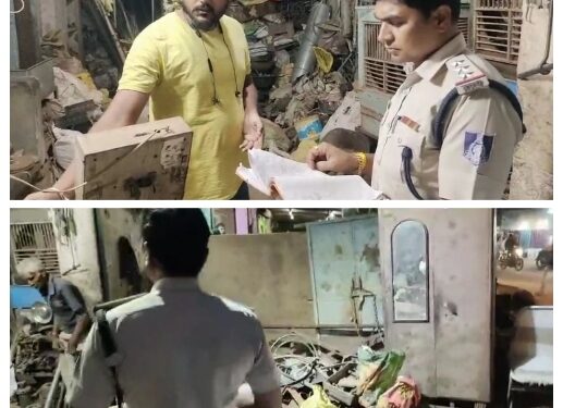 पुलिस थाना माधवनगर क्षेत्र अंतर्गत कबाड़ियों की दुकानों की सघन चेकिंग।