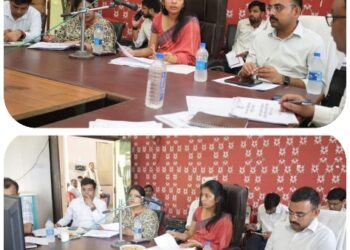 कलेक्टर शीतला पटले द्वारा नगर पालिका परिषद तेंदूखेड़ा में ब्लॉक स्तरीय समीक्षा बैठक ली गई