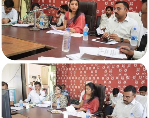 कलेक्टर शीतला पटले द्वारा नगर पालिका परिषद तेंदूखेड़ा में ब्लॉक स्तरीय समीक्षा बैठक ली गई