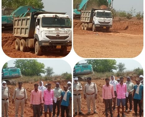 *मुरूम के अवैध उत्खनन पर ग्राम पौंडी मे एक पोकलेन मशीन सहित तीन हाईवा वाहन जब्त*  *जिला प्रशासन के अधिकारियों ने की कार्यवाही*  *करीब 6 हजार घन मीटर मुरूम का किया गया था अवैध खनन*