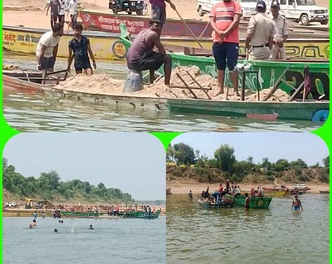 खनिज विभाग ने खनिज का अवैध परिवहन करने पर 5 मोटर वोट जप्त किये