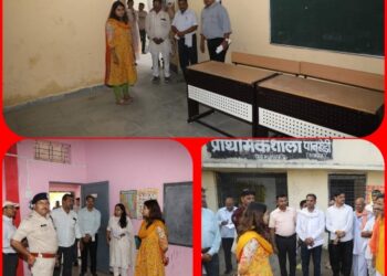शुजालपुर एवं कालापीपल क्षेत्र के मतदान केन्द्रों का निरीक्षण