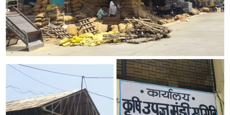 किसानो के टीन शेड पर व्यापारियों ने जमा रखा का कब्जा किसानों के लिए चार-चार टीन शेड होने के बावजूद भी धूप में खड़े रखते ट्रैक्टर-ट्रॉली…..!