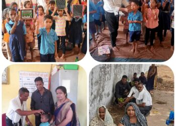 *स्कूल हुए गुलजार——- धूमधाम से मनाया गया सरकारी स्कूलों में प्रवेशोत्सव।* *तिलक लगा कर बच्चो का किया स्वागत।*