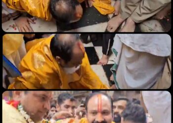 देखिए पूरा VIDEO कैसे नाक रगड़कर मांगी माफी पण्डित प्रदीप मिश्रा ने राधा रानी के सामने