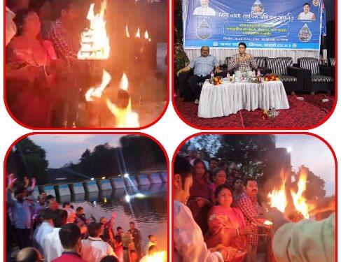 जल गंगा संवर्धन अभियांन के तहत कटनी कटाये घाट मे दीप दान कर की गई गंगा माई की महाआरती, नदियों की साफ सफाई रखने को लेकर किया गया जागरूक