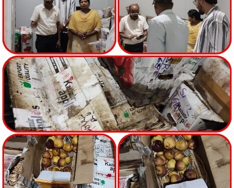 बिना लाइसेंस बरगवां स्थित शीतल दास रमेश चंद्र फ्रूट कंपनी संचालित होने पर प्रकरण दर्ज खराब फलों को कराया गया नष्ट