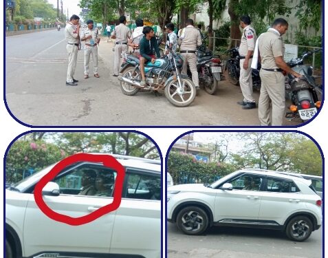 नियमो का उलघंन करने वाले वाहन चालको के लिए लगाई वाहनो की सघन जाँच कार्यवाही, काटे गए 15 चालान