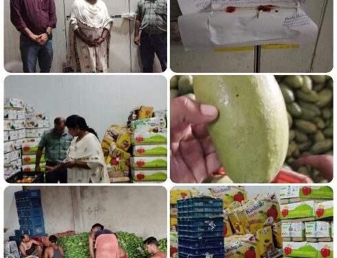 बरगवां स्थित पंजाब फ्रूट कंपनी के कोल्ड स्टोरेज हुआ सील  टोस्ट एवं फलों को पकाने हेतु इथिलिन कैमिकल का नमूना जांच हेतु भेजा गया प्रयोगशाला  बिना लाइसेंस फल एवं टोस्ट का पाया गया संग्रहण
