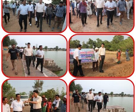 बडवारा विधायक श्री सिंह और कलेक्टर ने जल गंगा संवर्धन अभियान के कार्यों का लिया जायजा