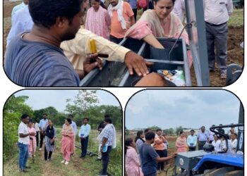 कलेक्टर ने बेस प्लान्टर विधि से मक्का बुआई का अवलोकन किया
