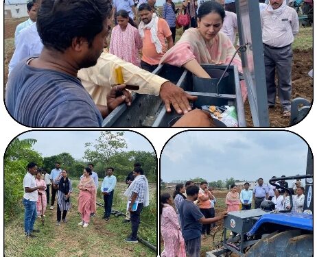 कलेक्टर ने बेस प्लान्टर विधि से मक्का बुआई का अवलोकन किया