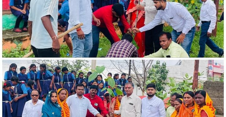 *राजनांदगांव -एक पेड़ माँ के नाम रेवाडीह वार्ड के स्कूलों में किया गया वृक्षारोपण : (उज्जवल कसेर)*