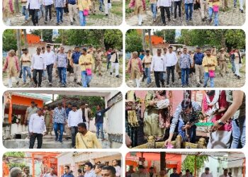 शिकारगंजक्षेत्र-बाबा जागेश्वर नाथ हेतिमपुर सावन के मेले की सुरक्षा की दृष्टि से डीआईजी ओम प्रकाश सिंह औपचारिक निरीक्षक करने पहुंचे,