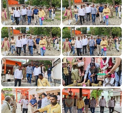 शिकारगंजक्षेत्र-बाबा जागेश्वर नाथ हेतिमपुर सावन के मेले की सुरक्षा की दृष्टि से डीआईजी ओम प्रकाश सिंह औपचारिक निरीक्षक करने पहुंचे,
