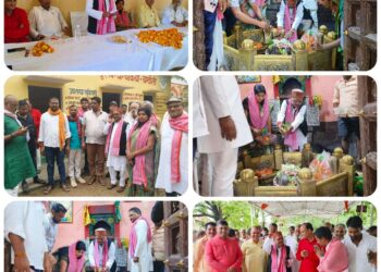 शिकारगंज क्षेत्र-बाबा जागेश्वर नाथ हेतिमपुर नवनिर्वाचित सांसद सोनभद्र छोटेलाल खरवार सांसद होने पर पहली बार बाबा जागेश्वर नाथ धाम हेतिमपुर दर्शन पूजन करने के आगमन, मंदिर में बाबा जागेश्वर नाथ का दर्शन पूजन कर के क्षेत्र के कुशल मंगल की कामना की ,