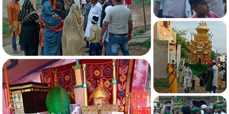 रीठी अमन चैन के साथ शहादत का पर्व मुहर्रम जुलूस निकला,,,
