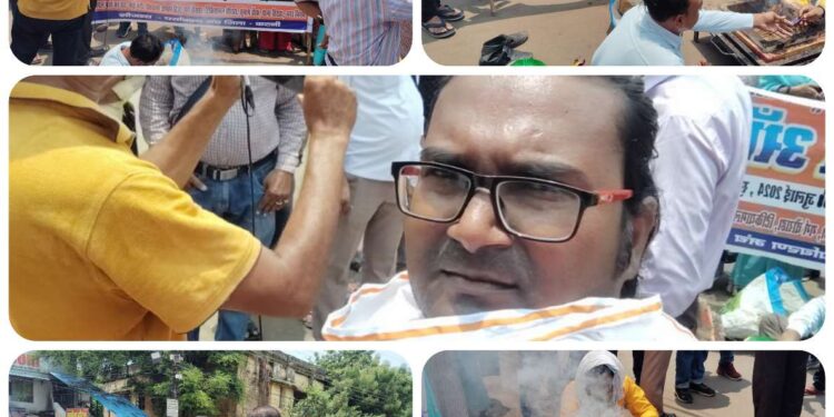 शहर की नदियों के सीमांकन की माँग पूरी न होने पर पुनः जन आंदोलन कर भारतीय मजदूर संघ ने सोपा ज्ञापन,,,