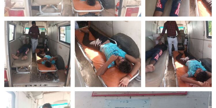 सड़क हादसे में बाइक सवार दोनो घायल रेफर