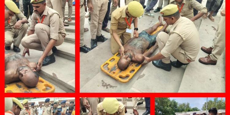 *श्रावण मास एवं कांवड़ यात्रा के दृष्टिगत बाढ़ आपदा एवं आपात स्थिति में त्वरित बचाव कार्यों के प्रभावी संचालन हेतु कन्नौज पुलिस एवं एनडीआरएफ टीम द्वारा गंगा तट मेंहदीघाट पर मॉक ड्रिल का आयोजन किया गया।*