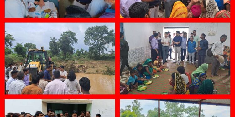 कलेक्टर ने बाढ़ प्रभावितों के राहत शिविरों और गांव में पहुंचकर व्यवस्थाओं का लिया जायजा  कलेक्टर ने ग्रामीणों से कहा चिंता न करें सर्वे हो रहा, मिलेगी नियमानुसार क्षतिपूर्ति राशि
