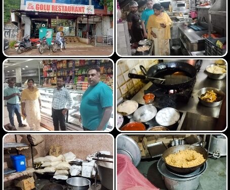 खाद्य सुरक्षा टीम ने की गोलू रेस्टोरेंट की जांच  🔳रेस्टोरेंट में नहीं मिली साफ-सफाई, जारी होगा नोटिस
