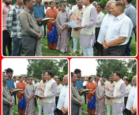 *रविन्द्र नगर उद्यान के चारों तरफ सुरक्षा के लिए कराई जायेगी फैंसिंग – महापौर* *उद्यान के आधे हिस्से में मियॉंवाकी पद्धति से बनाया जायेगा उपवन – महापौर श्री अन्नू*