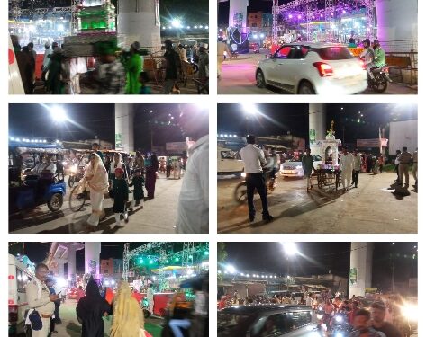 हुसैन के नाम पर गुंजा मिशन चौक क्षेत्र निकली सवारी, व्यवस्थाओ मे जुटे पुलिस कर्मी