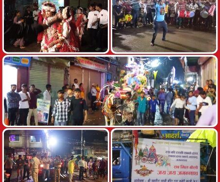 भगवान जगन्नाथ जी की घर वापसी, रथ यात्रा मे शिवाजी आखडा का अनोखा प्रदर्शन, नाचते गाते हुए निकाली यात्रा शांति पूर्वक रथ यात्रा के लिए पुलिस बल रहा मौजूद