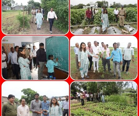 कस्टम हायरिंग सेंटर को प्रशिक्षण एवं प्रदर्शन केन्द्र के रूप में विकसित करें – कलेक्टर सुश्री बाफना खेतों में जाकर कलेक्टर ने फसलों का अवलोकन किया