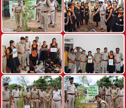 पुलिस अधीक्षक, अभिजीत रंजन के नेतृत्व में जिले  एक पेड़ मां के नाम पौधारोपण अभियान