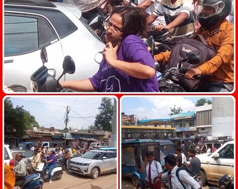 बार्डस्ले स्कूल बसो के कारण लगा लम्बा जाम, वाहन चालको के साथ परेशान हो रहे बच्चे
