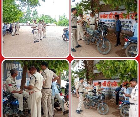 माधव नगर थाना पुलिस की वाहन चेकिंग कार्यवाही