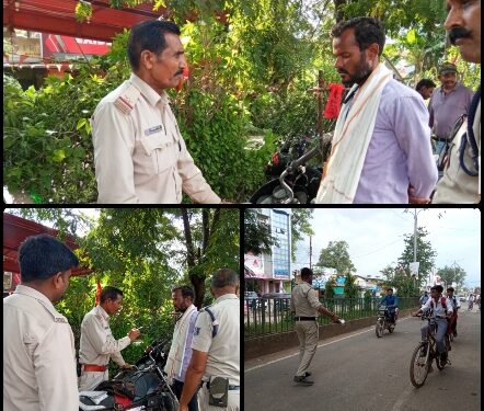 कोतवाली पुलिस वाहन चेकिंग कार्यवाही मे केट 15 चलान 6 हजार रूपये किये वसूल