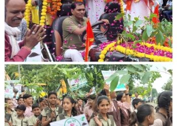 हरा-भरा कालापीपल अभियान के तहत तरूशोभा यात्रा एवं विशाल वृक्षारोपण…!  युवा विधायक घनश्याम चंद्रवंशी ने कालापीपल नगर में 2100 पौधे रोपे…।