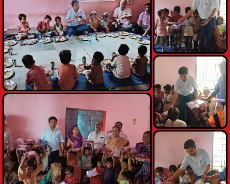 *विजयराघवगढ़ एस डी एम महेश मंडलोई बच्चों के संग खाना खाते देख उपस्थित जन हो गए हैरान*