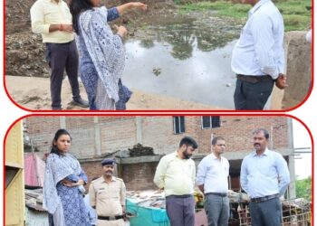 कलेक्टर ने किया शहर के बरसाती नालों का निरीक्षण