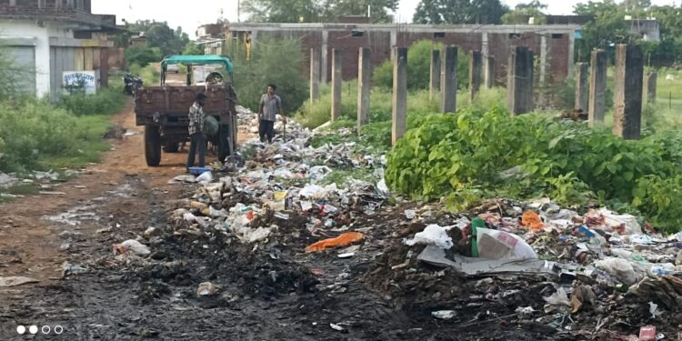 शिकायतो के बाद ग्राम पंचायत ने चलाया सफाई अभियान,,,